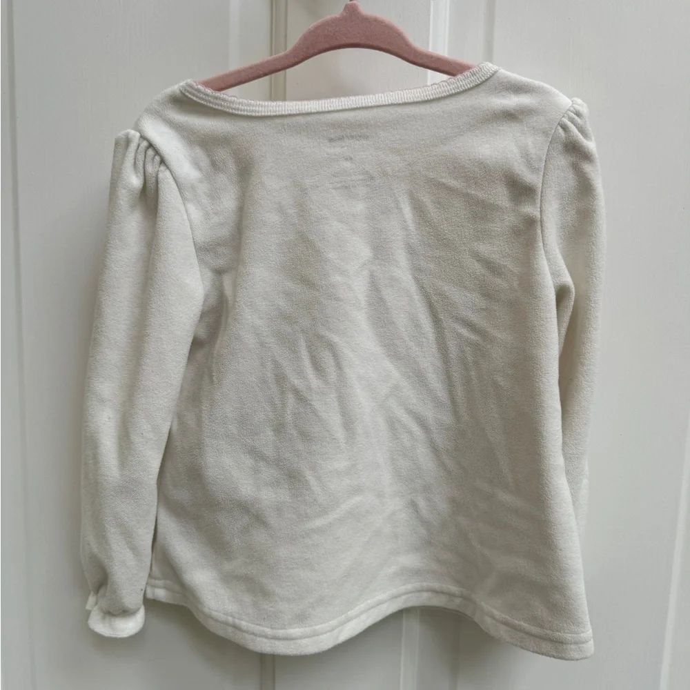 NWOT Carter’s 2T Girls White Fleece Bearly Awake Long Sleeve Pajama Top